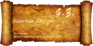 Gyertya Zóra névjegykártya